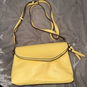 Yellow Leather Crossbody Bag